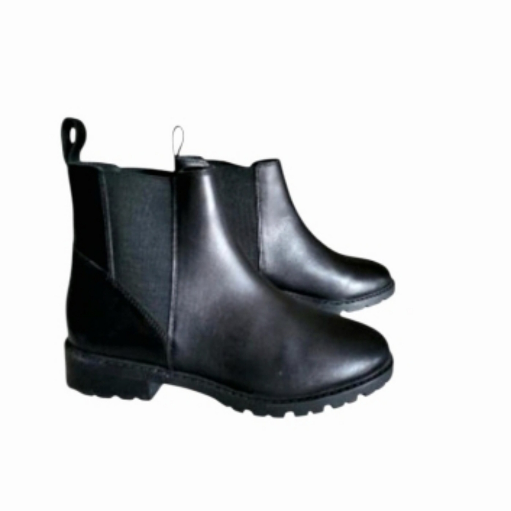 Steve Madden Leather Lorali Black Chelsea Ankle Boot Equestria Barn Shoe Women 7